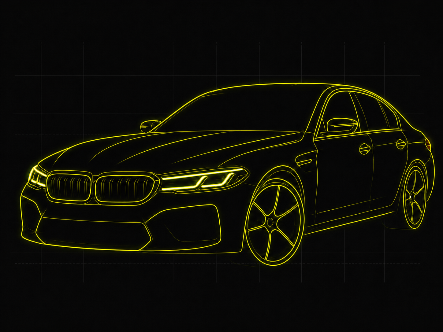 BMW M5 2021 technical silhouette